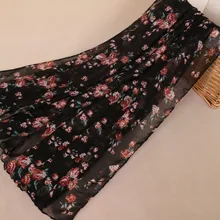 Мода, новинка, Осень-зима, шарфы для женщин, вуаль, шали и палантины, Женская Цветочная вискозная повязка на голову, мусульманские хиджабы, палантины