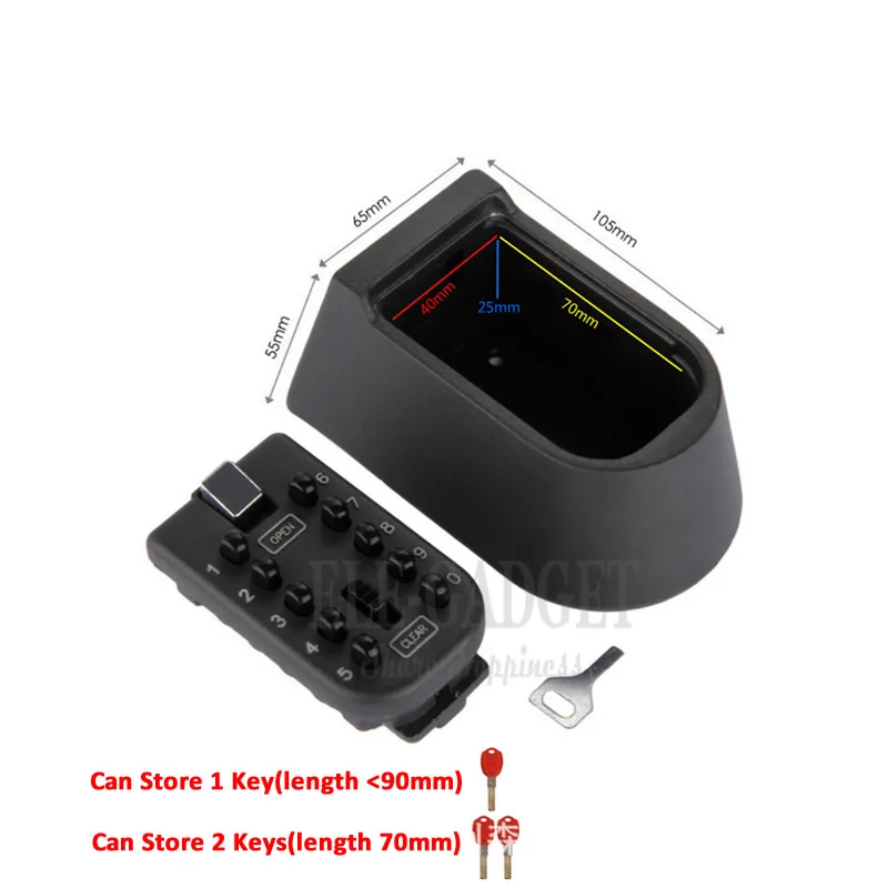Key Hidden Storage Safe Box With 4-Digital Password Lock Weatherproof Case For Home Carvan Office RV