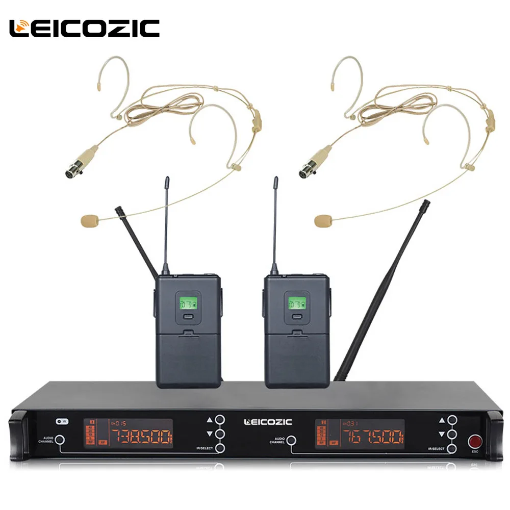 Leicozic dual channel uhf wireless microphone 615