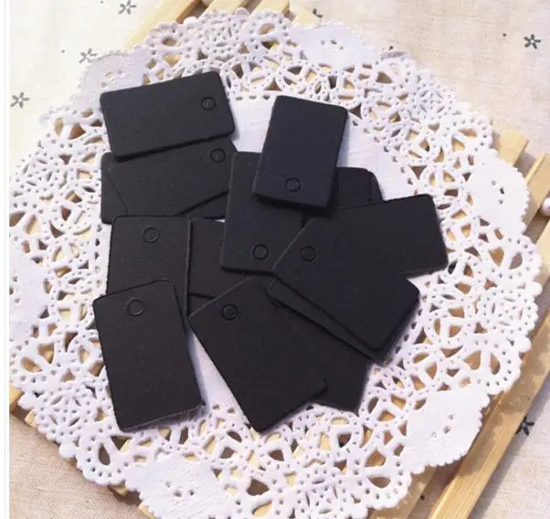

2* 3.3 cm BLACK paper rectangle cardboard label Clothing Garment Tags Words of blank paper id card 1000 pcs/lot free shipping
