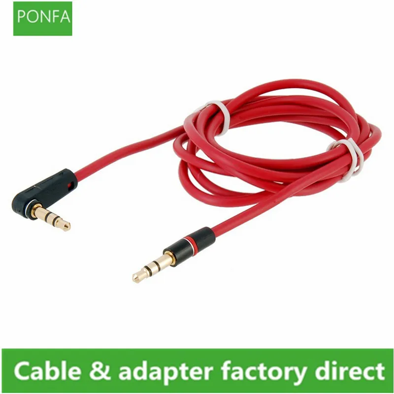 

120cm 90 Degree Angled Short 4 pole 3.5mm to 3.5mm Audio Cable Plug jack 3.5 male to male Car Sound Wire headphone for phones