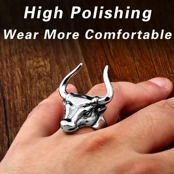 

BEIER 316L Stainless Steel Rhinoceros Animal Rings Vintage Trendy Men Ring Fashion Jewelry Gift Dropshipping