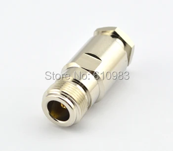 

5 pcs/lot RF N Adapter Free Hanging Connector for 10mm Cable N Jack Female Nickel
