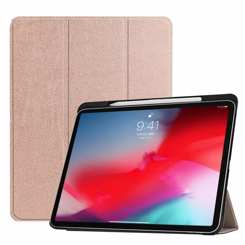 50 шт./лот Trifold случае [сильная защита + Apple Pencil зарядки поддерживается] Авто Режим сна/Пробуждение чехол для нового iPad Pro 11 дюймов 2018