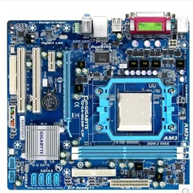 

Original For Gigabyte GA-M68M-S2P Motherboard DDR2 Socket AM2 AM3 M68M-S2P Desktop Mainboard Micro ATX VGA
