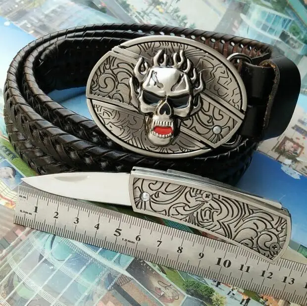 

Non-mainstream Personality Weave Defense Men Skeleton Leather Belt Young Students Trend Men's Trousers Belt