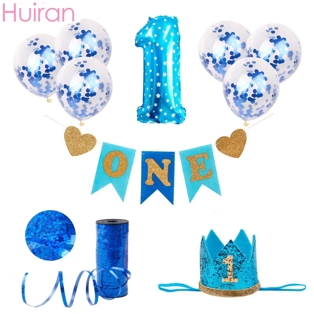 Шары-цифры с днем рождения 0-9, шары с короной на 1 день рождения, шары на день рождения, украшения для детской вечеринки
