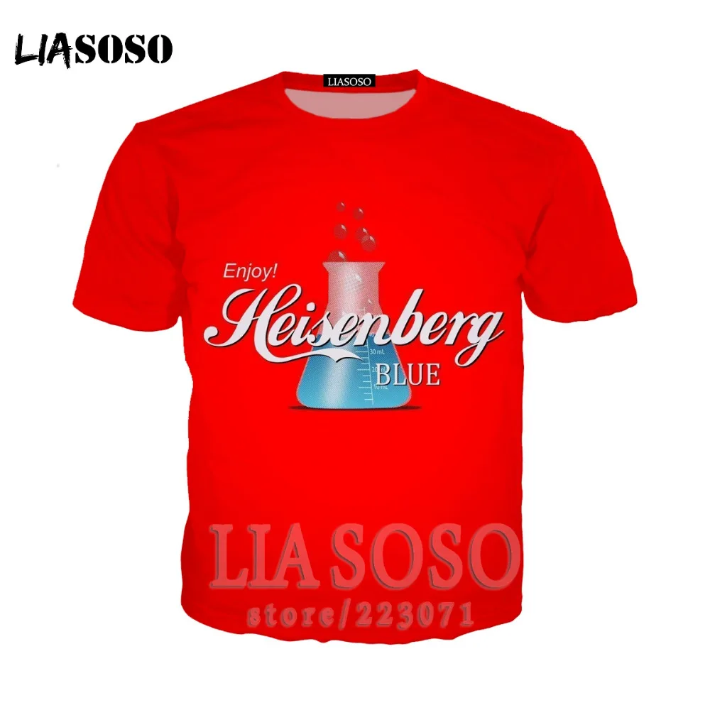 LIASOSO Quality heisenberg funny t shirt casual breaking bad T-shirt print 3D mens Fashion cool hoodies sweatshirt for men br17