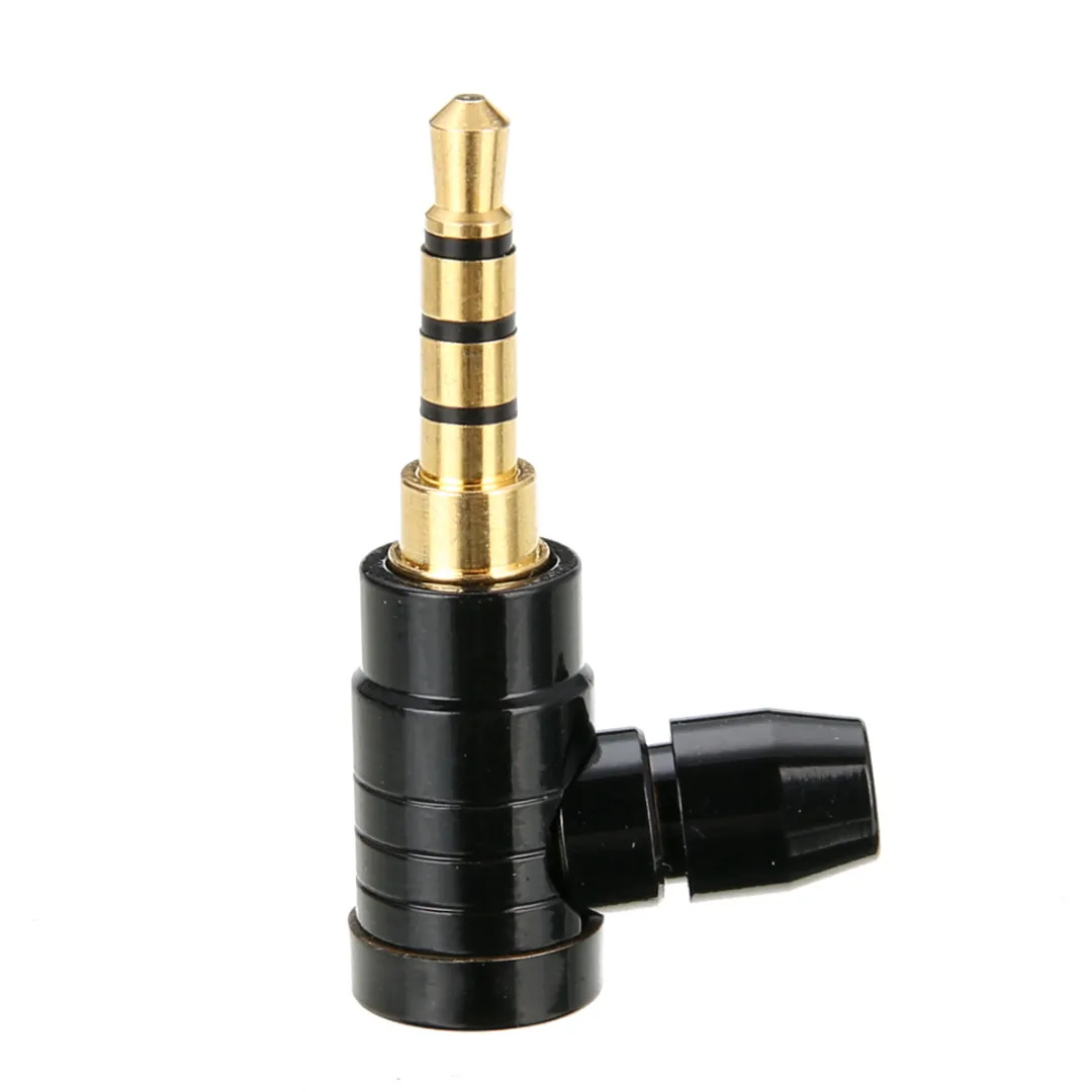 New 90 Degree Right Angle Male Jack Plug Audio Adapter L shape 3.5mm Stereo 4 Pole Audio Adapter Converter