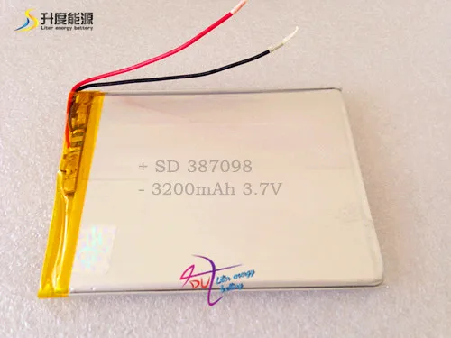 

Liter energy battery lithium ion rechargeable battery 387098 3.7V 3200MAH for tablet pc polymer lithium battery