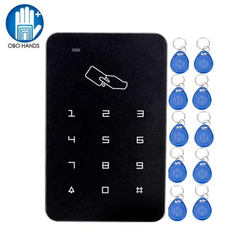 

Plastic RFID Access Control Keypad 125KHz Proximity Access Control Reader Door Opener Standalong 1000 Users with Smart Keyfobs