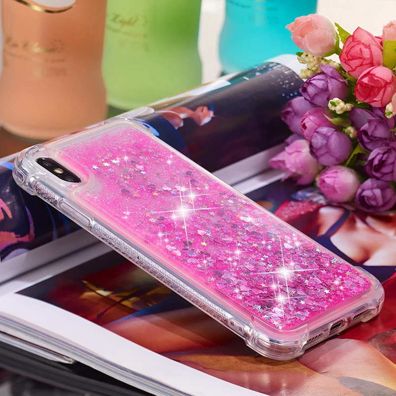 Блестящий динамичный жидкий песок чехол для iPhone 6 6s 7 8 Plus мягкий блеск TPU X XS Max XR