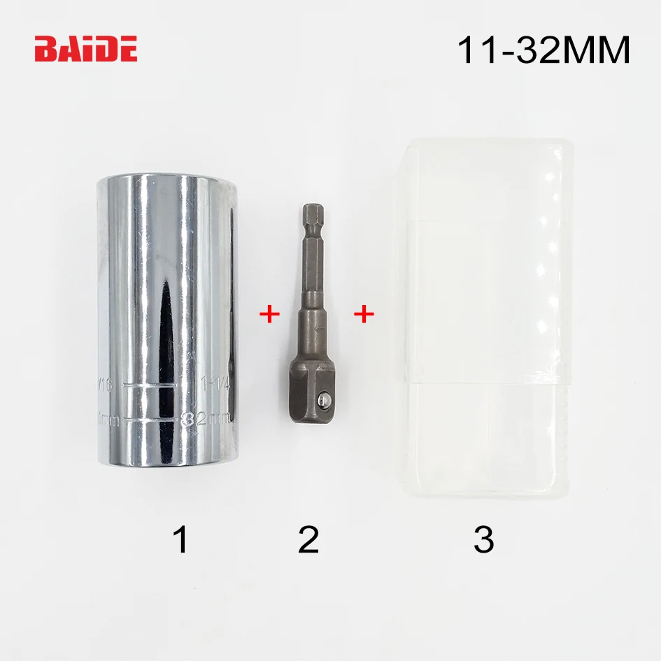 

Good quality 1/2 11-32MM Gator Universal Socket multifunctional Hand Tool Repair Kit Screwdriver Wrench Adapter Grip 30set