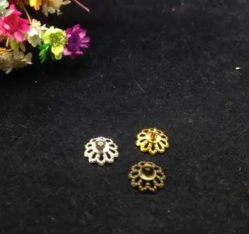 

100pieces/lot 8.5mm dull Pendant Connector Bail lace Cup Cap Beads Cap Gold/Antique Bronze/Silver Plated DIY jewelry Accessory