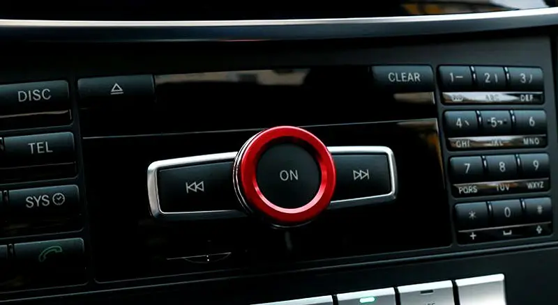 Aluminium alloy Console Red Volume Control Knob Circle Trim For Benz A w176 B w146 C E ML GL GLE GLA GLK GLC GLS Class | Автомобили и