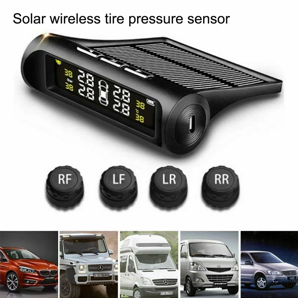 Система контроля давления автомобиля TPMS на солнечной батарее с ЖК