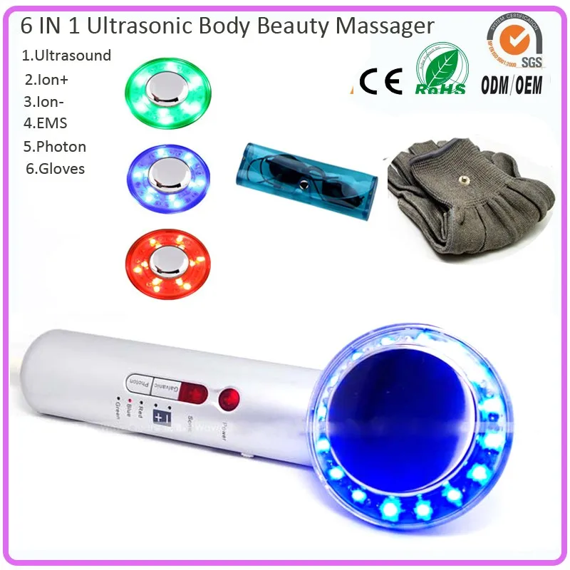 Ultrasonic Photon Galvanic Ion Face And Body Slimming Anti Aging Beauty Equipment Led Light Therapy Machine Free Shipping