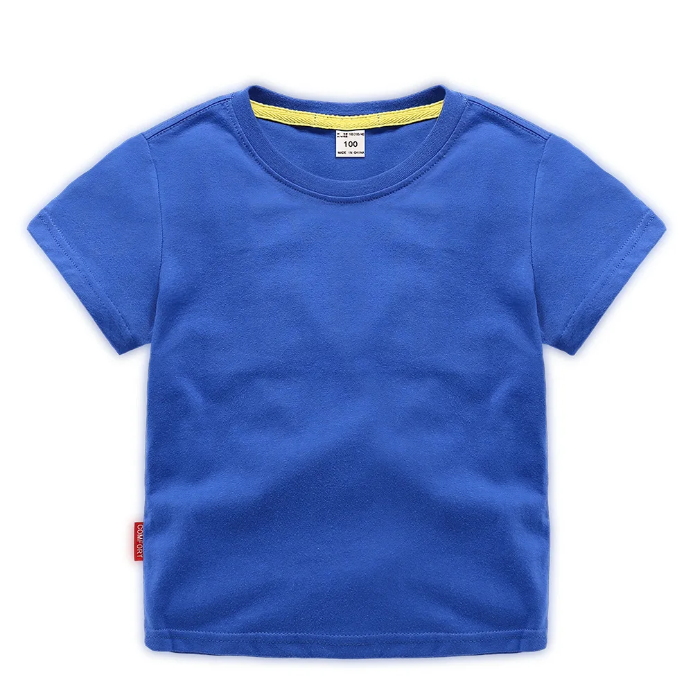 

2019 new children's clothing children's summer short-sleeved T-shirt boy solid color shirt baby half-sleeved t-shirt top