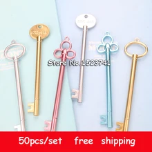 50 шт. Винтаж ключи Дизайн гелевая ручка Kawaii Канцелярские 0.38 мм пишущих ручек canetas Материал Эсколар офис школы стационарные подарки