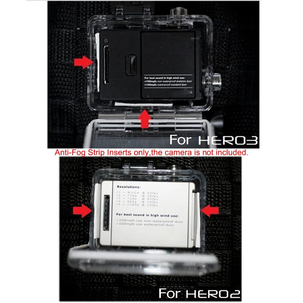 Gosear 12 шт./компл. противотуманные вставки для Go Pro GoPro Hero 5 4 3 2 Xiaomi Xiomi Yi K Session Anti