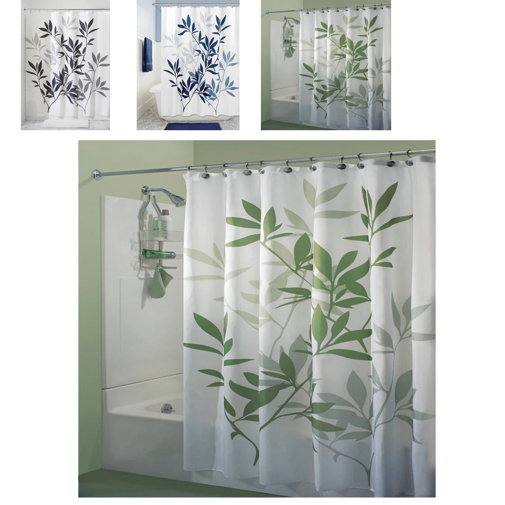 

Leaf Printing Waterproof Polyester Fabric Shower Curtain Partition Curtain