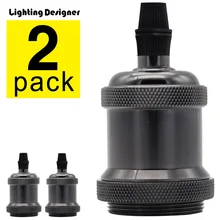 2 шт./лот E27 Edison Цоколи винт лампы Алюминий оболочки держатель лампы Ретро Античная лампа держатель бамперы для ламп черный бронза