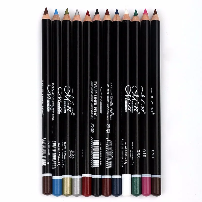 MENOW 12 Colors Eye Make Up Eyeliner Pencil Waterproof Eyebrow Beauty Pen Eye Liner Lip sticks Cosmetics Eyes Makeup