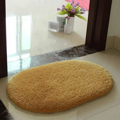 New Bathroom Carpet Bath Mat Soft Microfiber Shaggy Non Slip Absorbent Bath Mat Bathroom Shower Rugs Carpet - Цвет: G