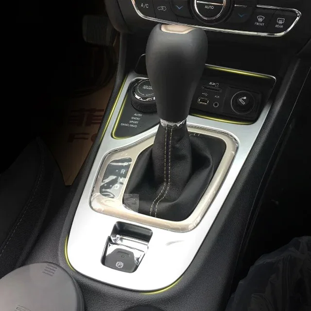 

For Jeep Cherokee KL 2014 2015 2016 2017 2018 ABS Matte Car gear shift knob frame panel Cover trim Accessories 1pcs