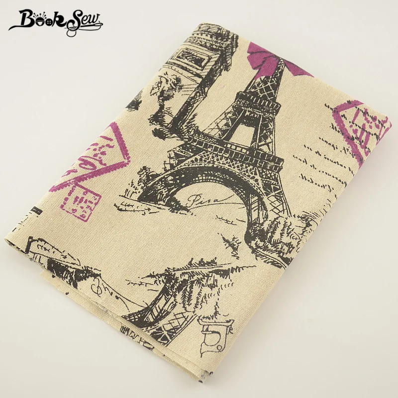 

Booksew Paris Theme Design Cotton Linen Fabric Sewing Material For Tablecloth Pillow Bag Curtain Cushion Zakka Tissu CM
