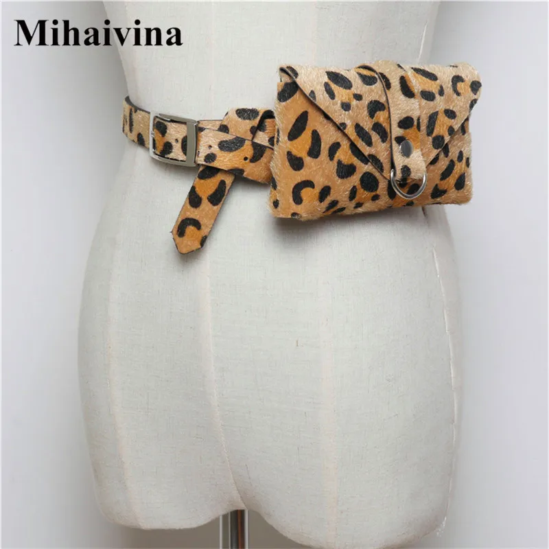 Women's Belt Bag Pu Leather Leopard Print Waist Bags Female Flap Fanny Pack  Chain Shoulder Crossbody Chest Bag Coin Purse - AliExpress