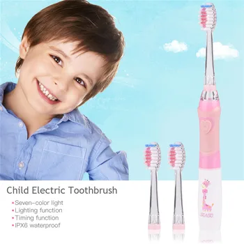 

Waterproof Child Electric Toothbrush Kid Vibration Electric Toothbrush Soft Bristle Timing Function Colorful Light Oral Care 31