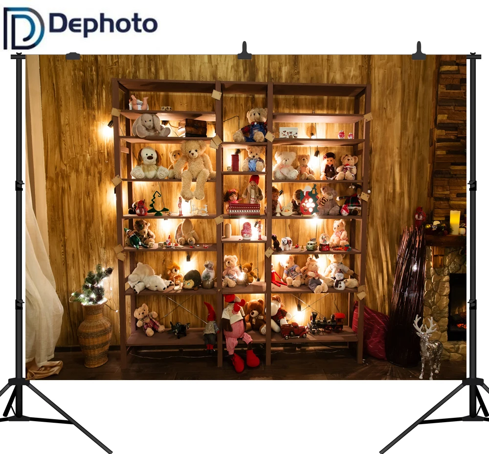 Фотофоны Dephoto с изображением деревянной стены для детских фотографий на день