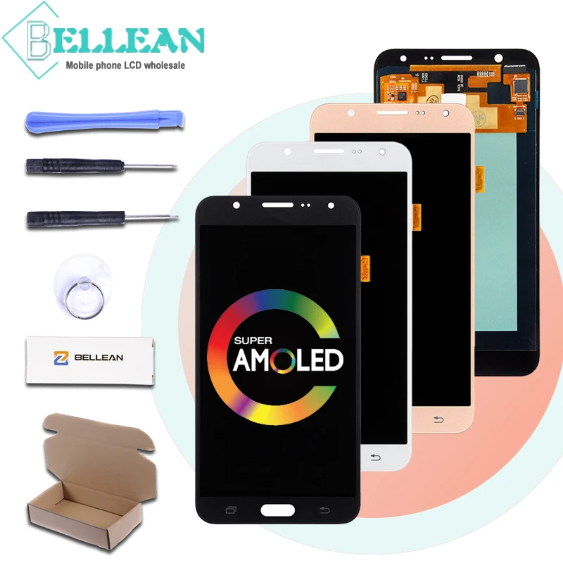 Discount Catteny J7 2015 Display For Samsung Galaxy J7 Lcd Display Touch Screen Digitizer Assembly J700 Lcd Free Shipping+Tools