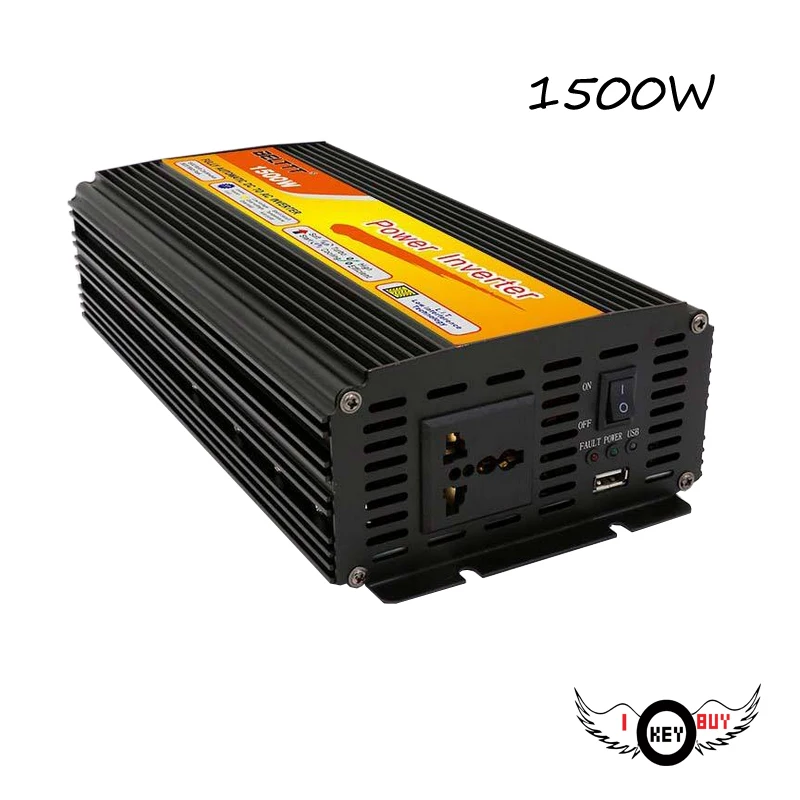 

I Key Buy 1PC High Quality High-Power 12V To 220V 1500W Correction Wave Car Power Inverter DC-AC Booster Home Intelligence