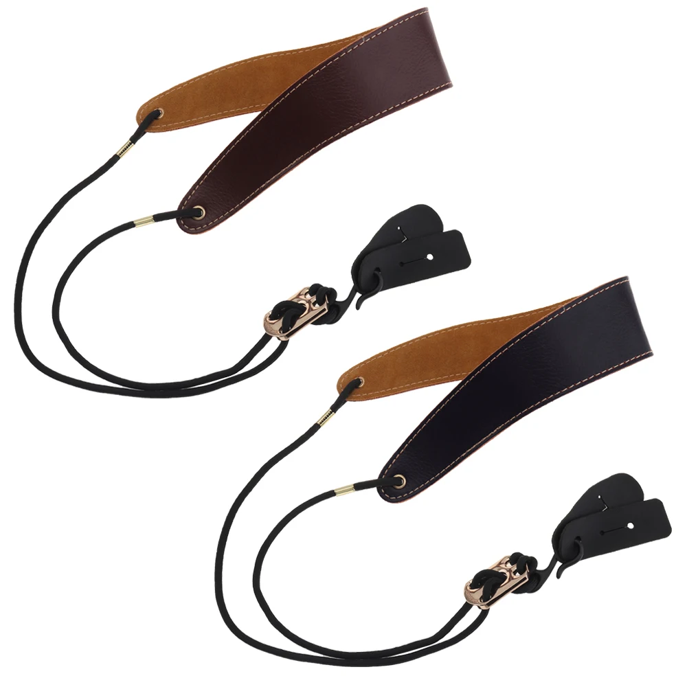

Adjustable Genuine Leather Saxophone Clarinet Neck Strap Single Shoulder Strap Metal Buckle for Saxophone Clarinets