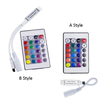 

24 Keys RGB LED Controller DC 12V Mini IR Remote Control For 5630/3528/5050 RGB LED Strips A/B Style JQ