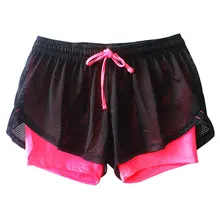 Женские спортивные шорты «Фитнес» одежда Летняя Сетка тренажерный зал шорты для йоги для дам эластичные шорты