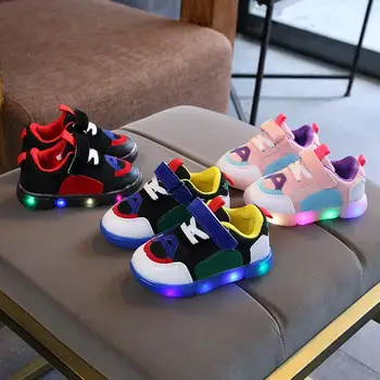 

Led Luminous Kids Sport Shoes for Boys Girls Light Children Luminous Baby Sneakers Mesh Sport Boy Girl Led Light Shoes