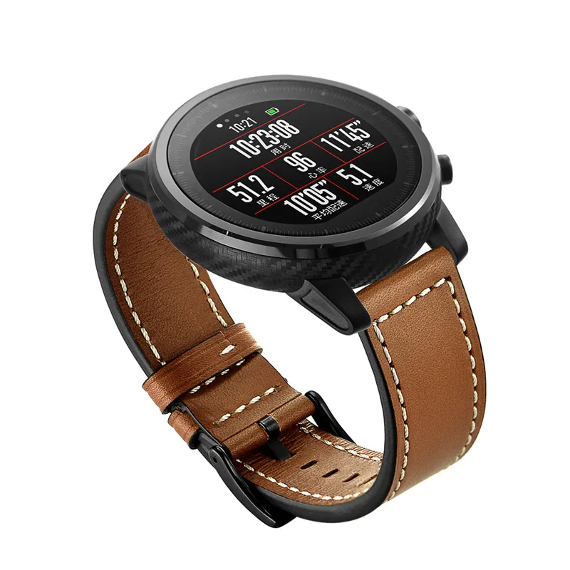 Для Xiaomi Huami Amazfit Stratos pace 2 2S 3 ремешок Смарт часы кожаный браслет для Gear S3/Ticwatch/Moto 360