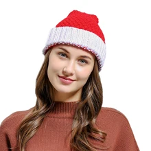 Рождественская шапка Санта Клауса осень зима для женщин девочек Лыжный спорт Вязание Череп мешковатая шляпа Кепка в подарок