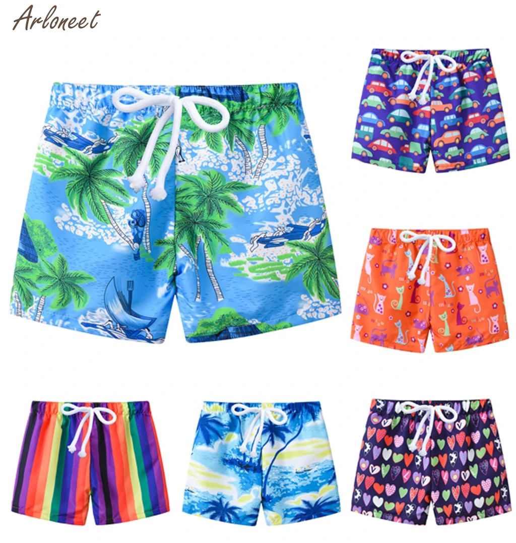 Новые Детские Летние плавки одежда для купания для мальчиков летняя одежда для купания с принтом для маленьких мальчиков купальный костюм Пляжные штаны Повседневная одежда