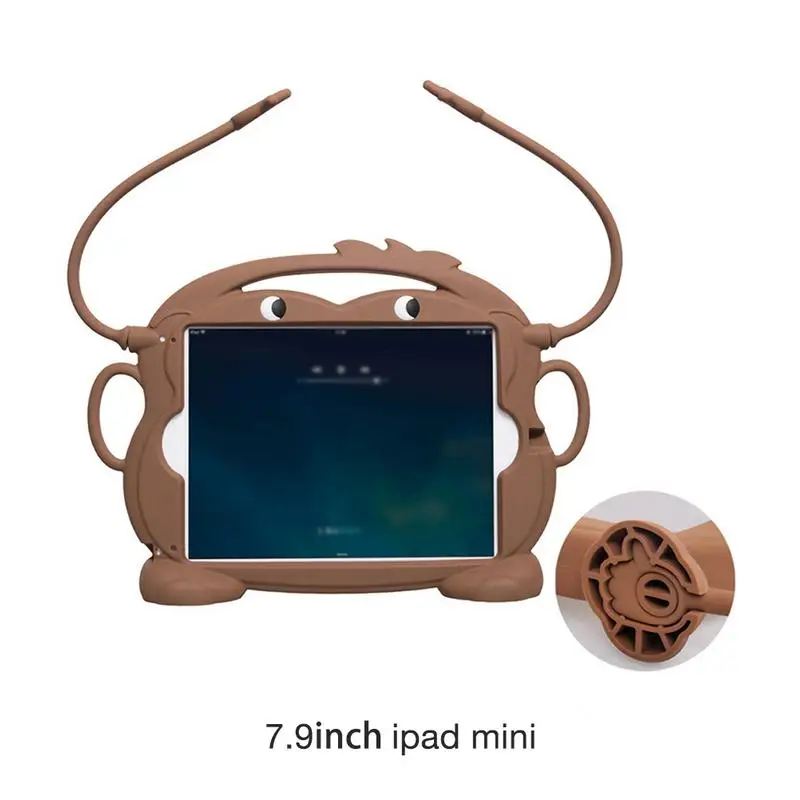 Brown Применимо для Apple iPad Mini серии Чехлы мангала милые обезьянки из мультфильма без каблука планшеты в виде ракушки куртка рукав обезьяна защитный чехол - Цвет: Brown