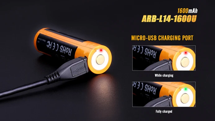 Fenix ARB-L14-1600U может использоваться как AA батарей USB Перезаряжаемые 1600 мАч Перезаряжаемые литий-ионный Батарея