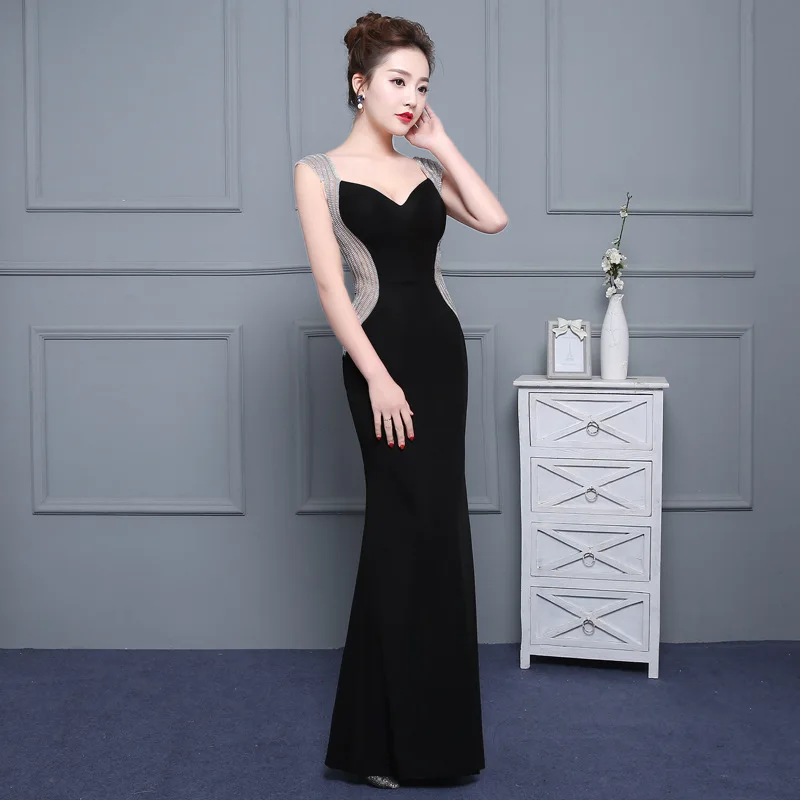 Vestido Longo Rhinestone decoration Evening Dresses long sexy black evening gown 2019 mermaid Prom Dresses Robe De Soiree Vestido Longo Rhinestone decoration Evening Dresses long sexy black evening gown 2019 mermaid Prom Dresses Robe De Soiree