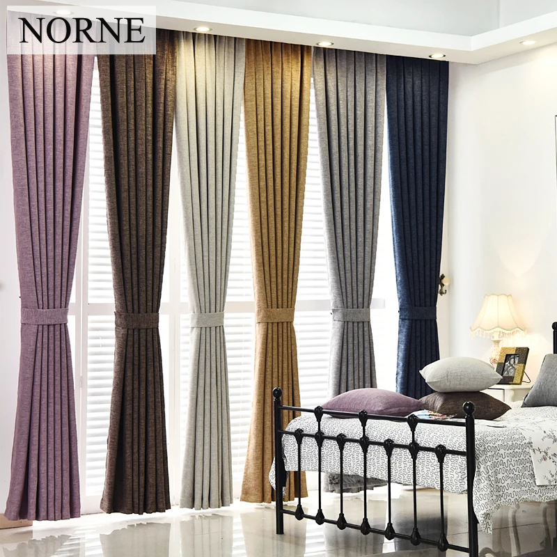 Us 9 7 48 Off Norne Solid Heavy Blackout Curtain 85 Shading Rate Thermal Insulated Privacy Ured Curtains Window For Bedroom Living Room In