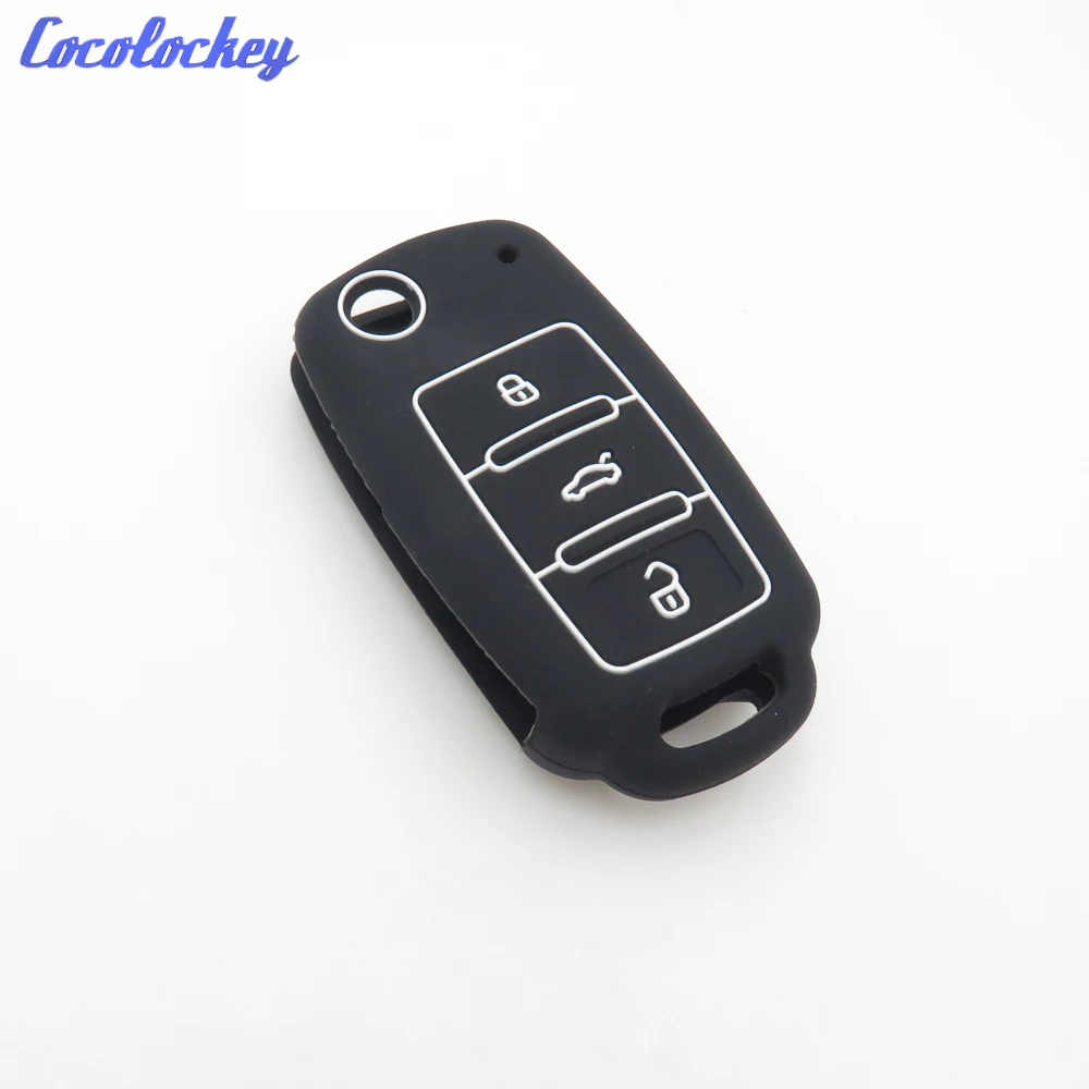 Cocolockey силиконовый чехол для автомобильного ключа VW Jetta Beetle удаленная оболочка