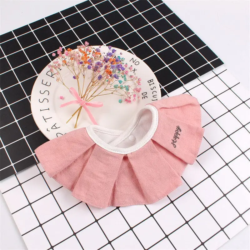 360 Degree Baby Cotton Bib Fashion Ruffles Girl Burp Cloths Fake Collar Infant Toddler Saliva Towel Bib Highly Absorbent Soft (7)