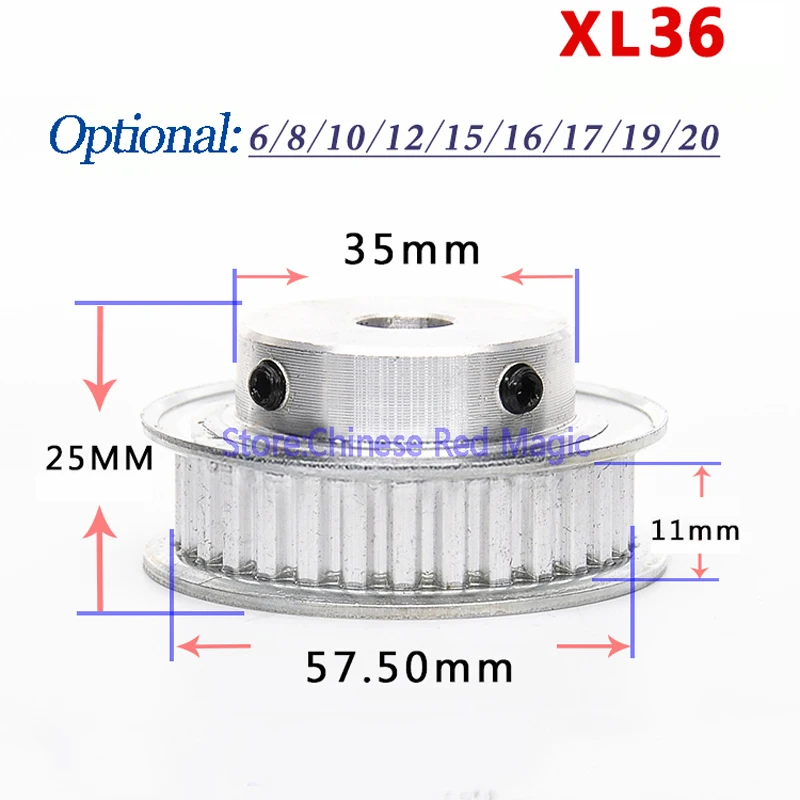 XL35-35tooth-XL36-36tooth-Timing-Pulley-Aluminum-3D-Printer-Parts-XL-teeth-Bore-Width-11mm-Synchronous (1)