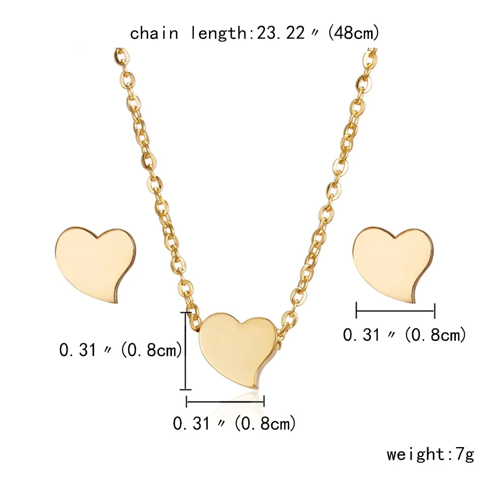 Rinhoo Модный Ювелирный Набор поступления сердце любовь животное ожерелье из нержавеющей стали серьги набор для женщин любовника обручальные ювелирные изделия